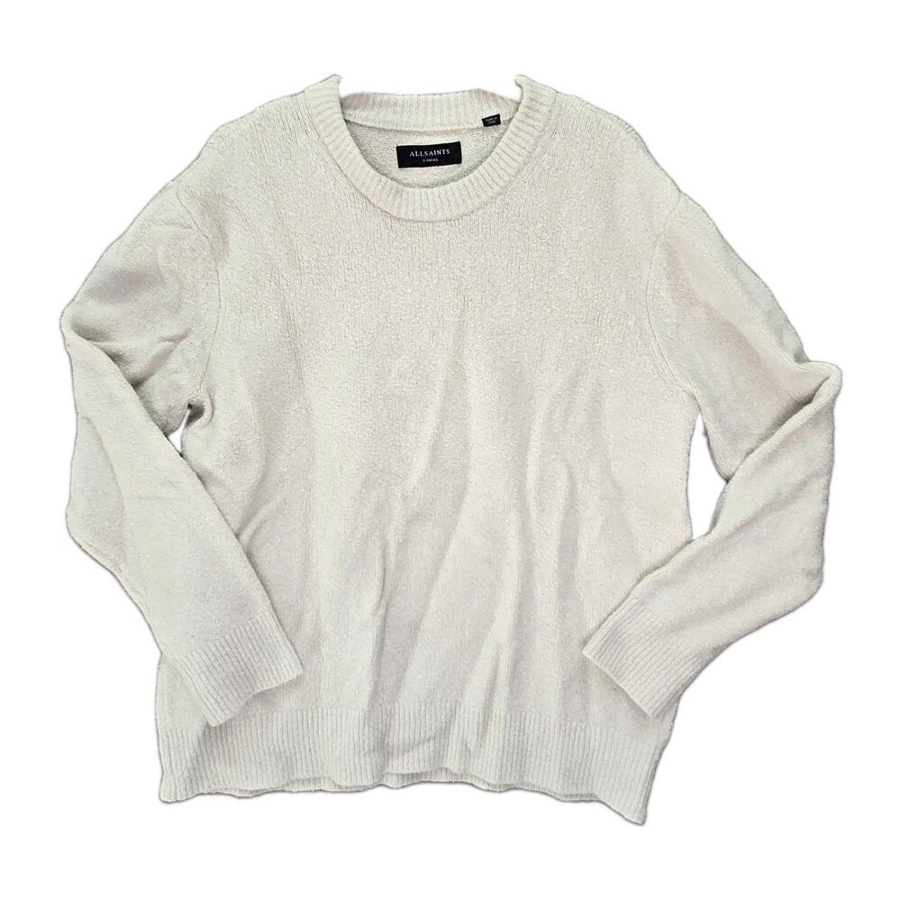 AllSaints Mens Beige Textured Knit Crewneck Pullover Sweater Size XS Extra Small